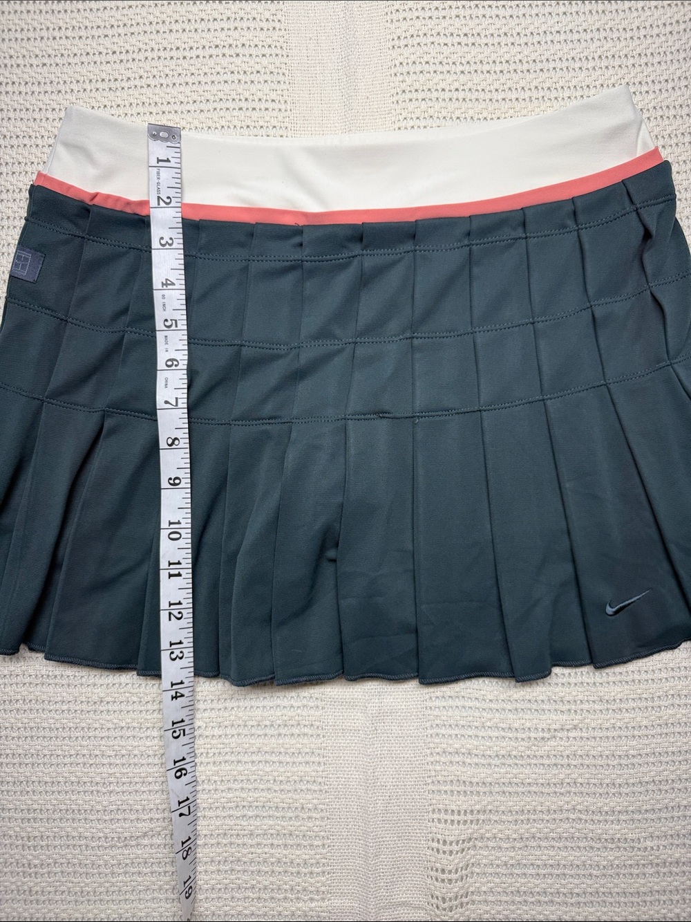 Nike Women’s Black Pleated Tennis/Golf Skirt with White and Coral Waistband - Picture 5 of 10